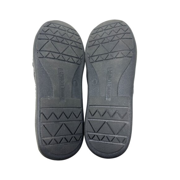 Minnetonka Frita Slip-on Black Moccasin Slippers With Faux Fur Lining Size 8 - Picture 11 of 12